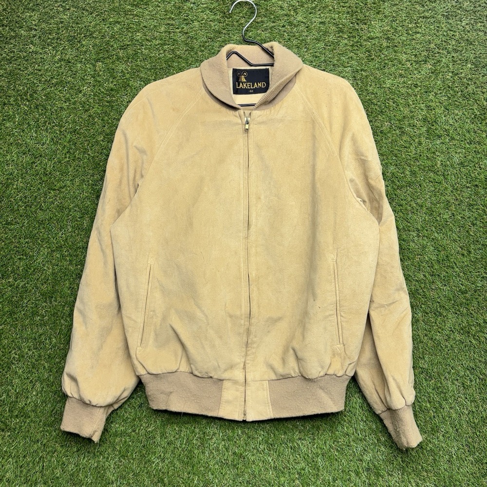 Lakeland Western Jacket Mens 44 Large Vintage Suede Zip Up Bomber 80s 90s